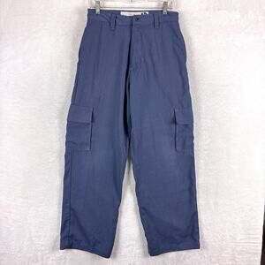 VTG Kik Wear Pants Mens 30 Blue Stripe Premium Cargo Rave Skater 90s Y2K JNCO